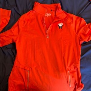 Columbia Golf Womens Orange Woodberry Forest School WFS Half-Zip Jacket W logo